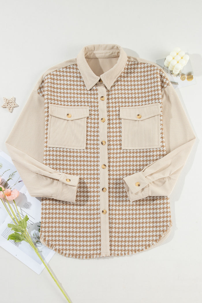 Veste-Chemise Pied-de-Poule pied-de-poule beige