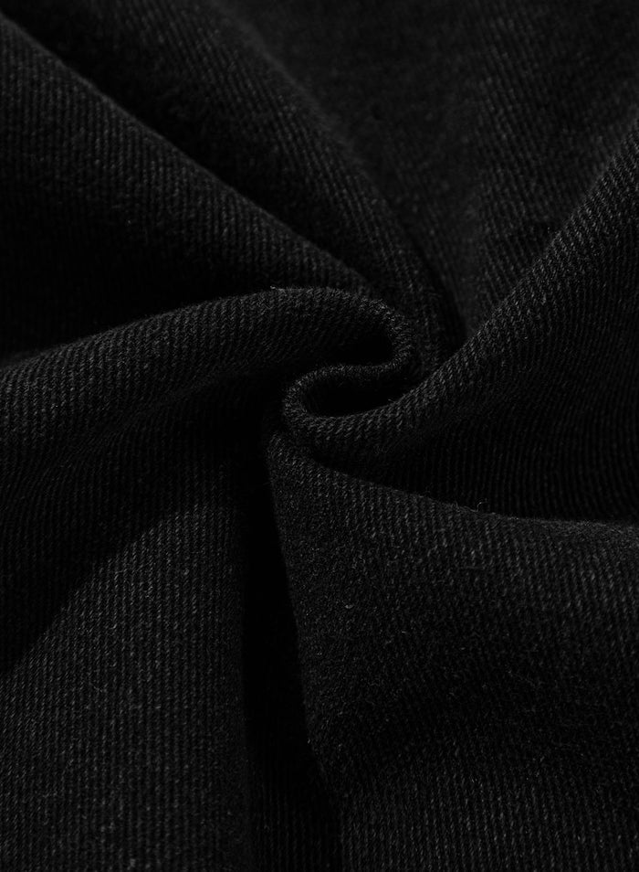 Veste en jean noire avec poches latérales *