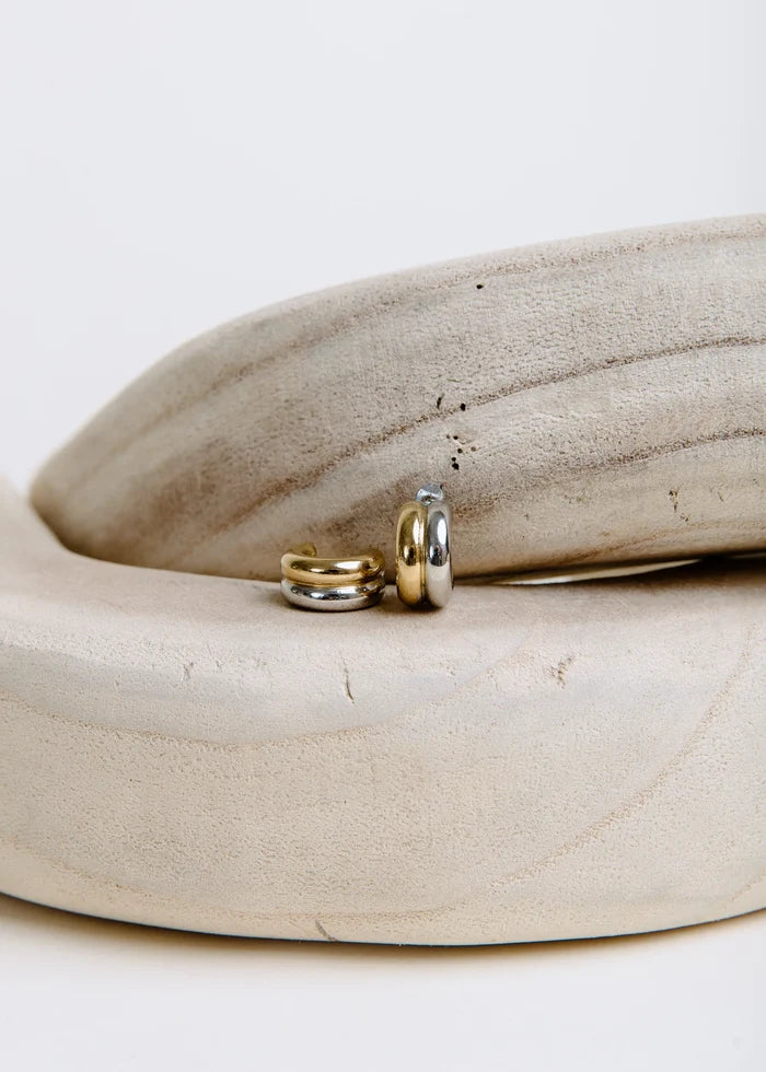 vincent intermix holly hoop earrings gold and silver