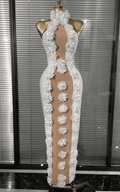 Vlady White Floral Off Shoulder Bodycon Bandage Long Dress