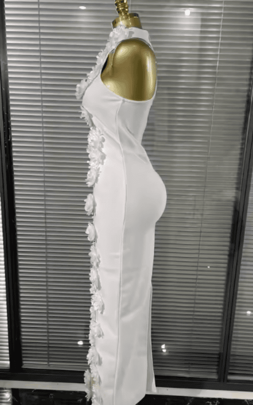 Vlady White Floral Off Shoulder Bodycon Bandage Long Dress