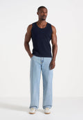 vs001-ribbed-cotton-vest-navy