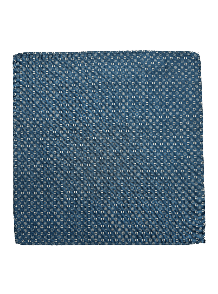 Warren Blue Geo Silk Pocket Square