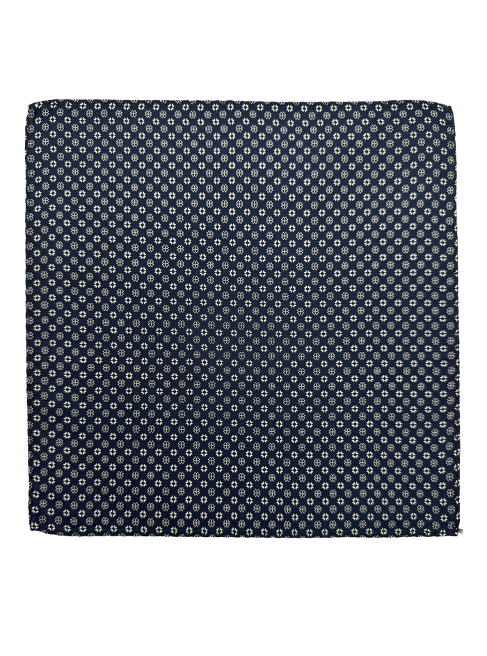 Warren Navy Geo Silk Pocket Square