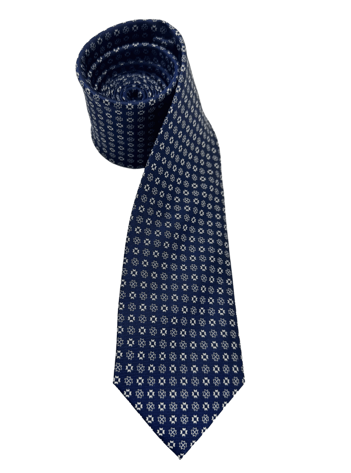 Warren Navy Geo Silk Tie
