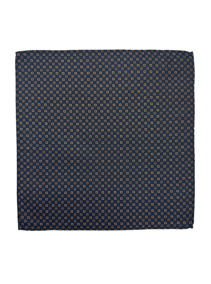 Warren Orange Geo Silk Pocket Square