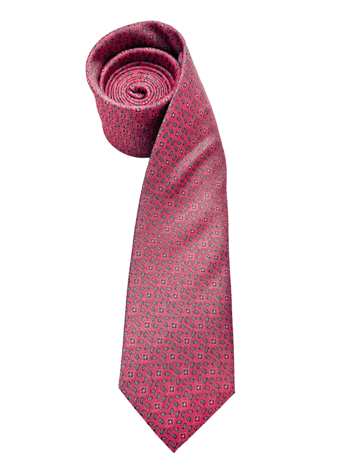 West Side Magenta Tile Print Silk Tie