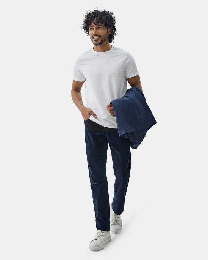 White Crew Neck Solid T-Shirt - Twinn