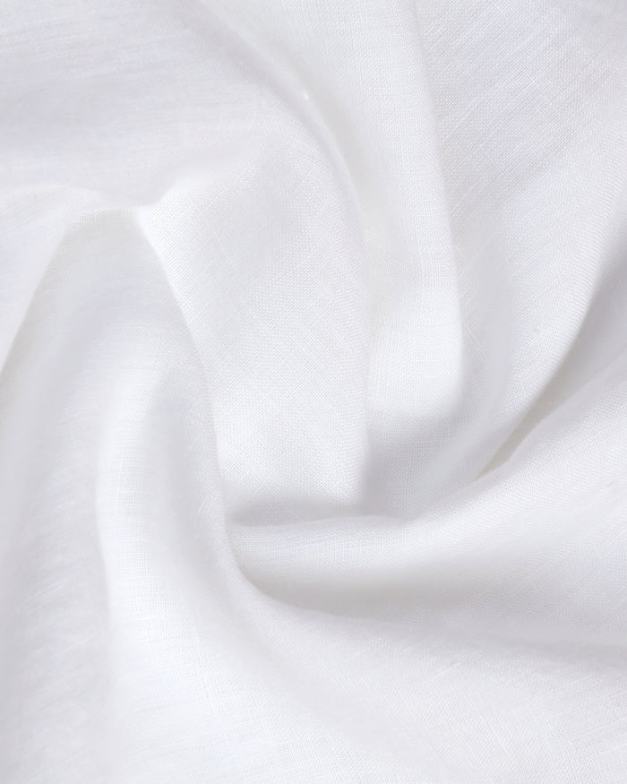White Linen Solid Shirt - Almer