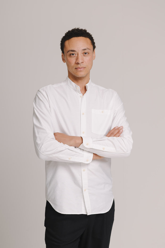 White Oxford Grandad Shirt, Grandad Shirt - SIRPLUS
