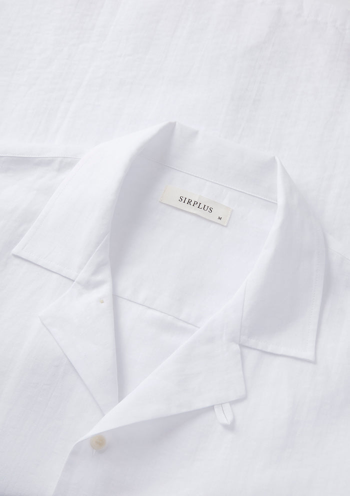 White Self Stripe Cuban Shirt, Cuban Shirt - SIRPLUS