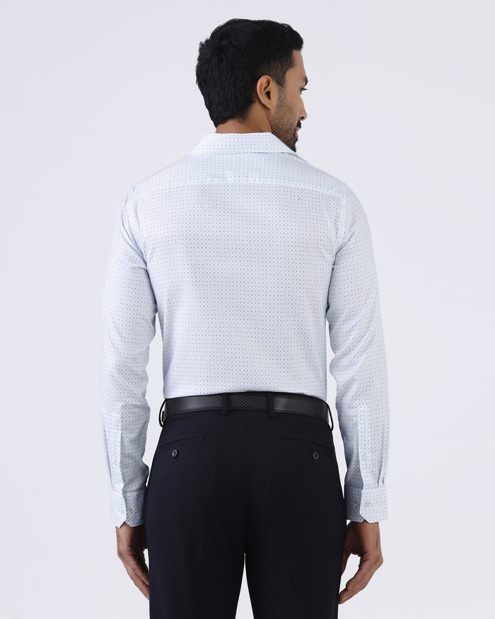 White Staples Print Formal Shirts - Eagle