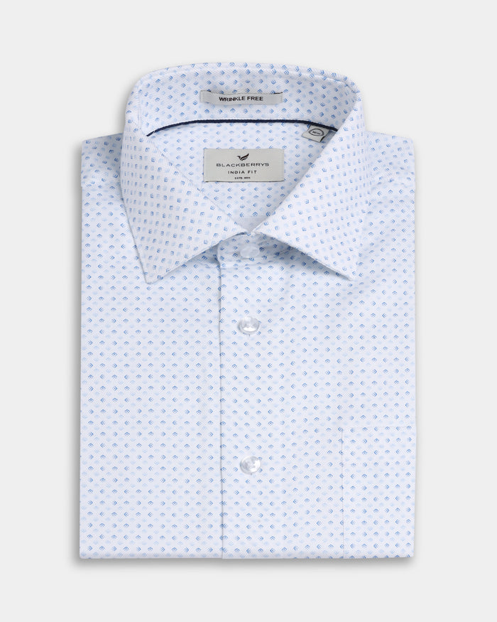 White Staples Print Formal Shirts - Eagle