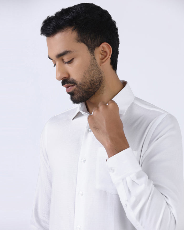 White Textured Shirt - Bridget