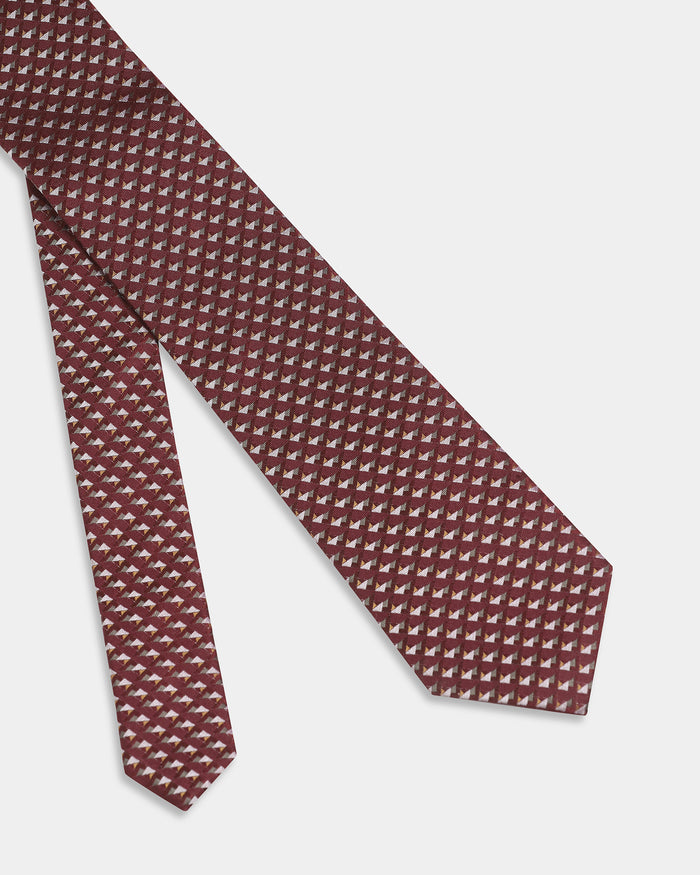 Wine Silk Jacquard Tie - Barclay