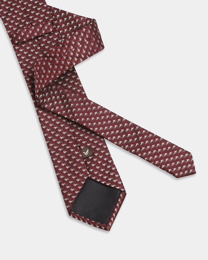 Wine Silk Jacquard Tie - Barclay