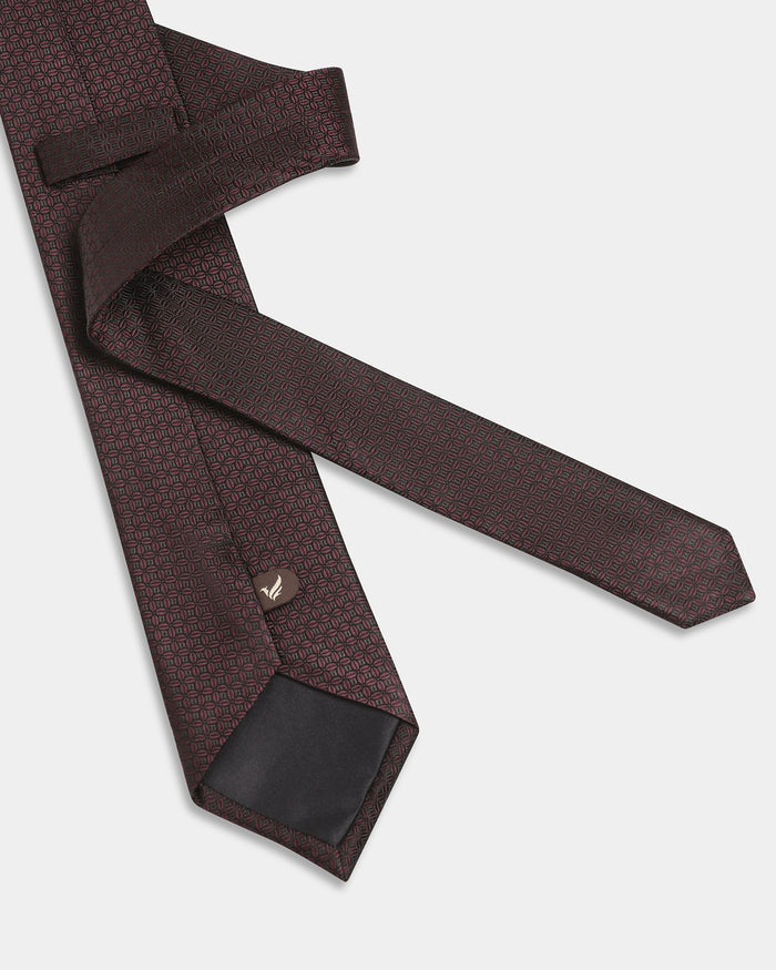 Wine Silk Jacquard Tie - Busan