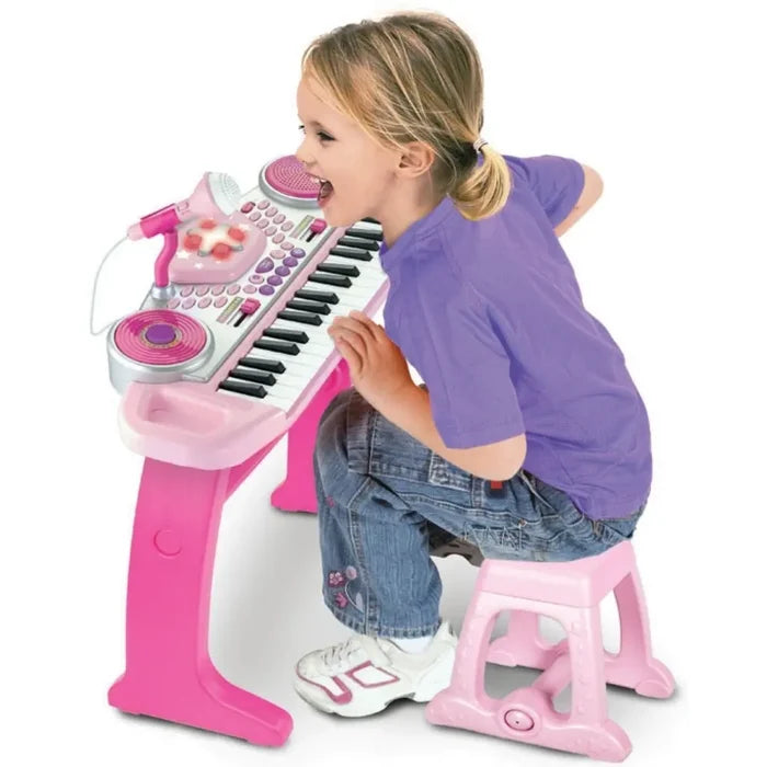 Winfun Keyboard Rock Star 37-Key Electronic Musical Set with Microphone for Kids
