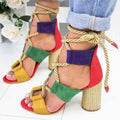 Women Pumps Lace Up High Heels Gladiator Sandals