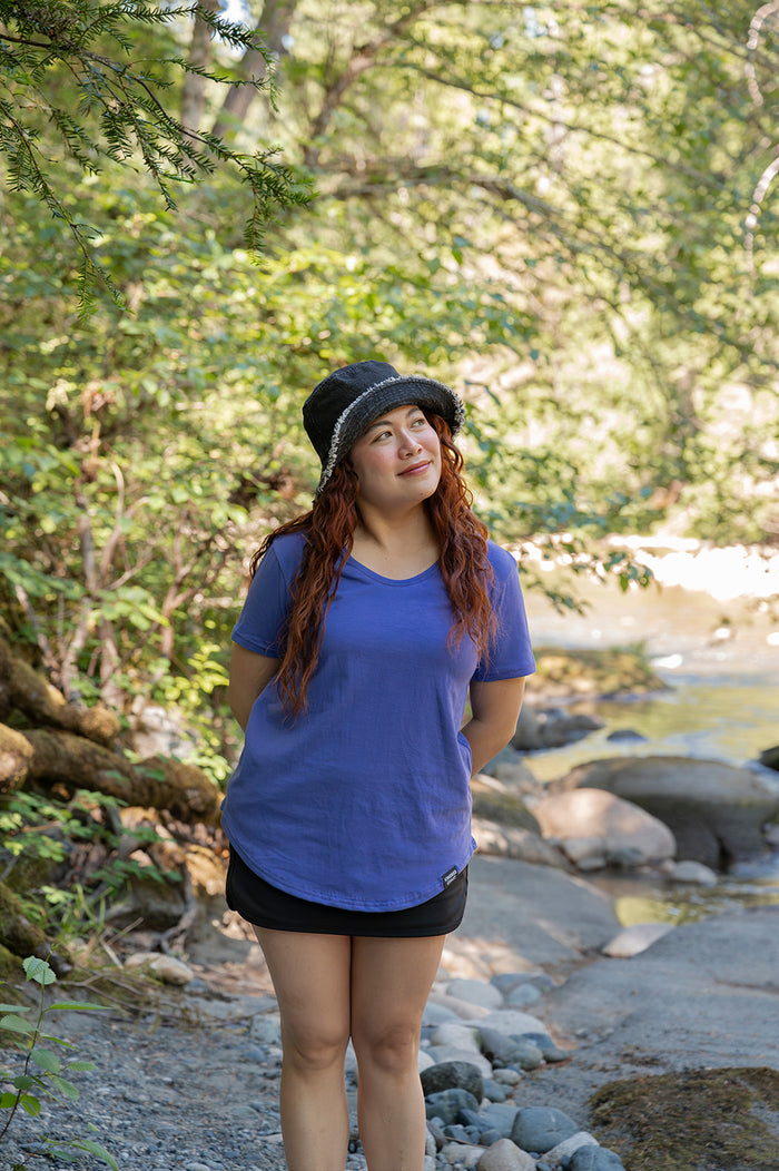 Women's 100% Organic Cotton Tee - Blank Apparel - Periwinkle