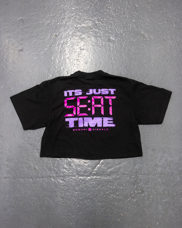 Womens Crop Tee - black/pink/purple