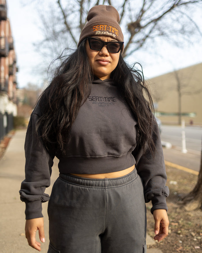 Womens Embroidered Blackout Hoodie