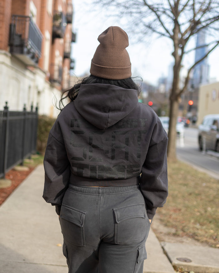 Womens Embroidered Blackout Hoodie