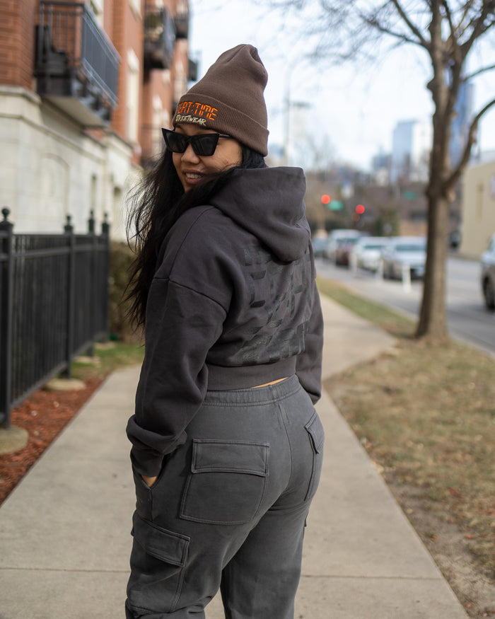 Womens Embroidered Blackout Hoodie
