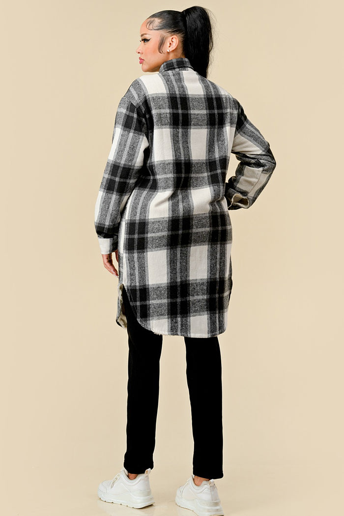 Women's Long Plaid Jacket