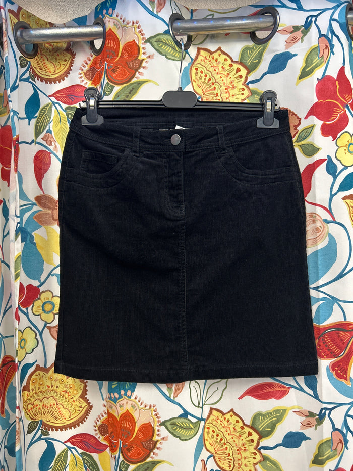 Y2K black courdoy skirt