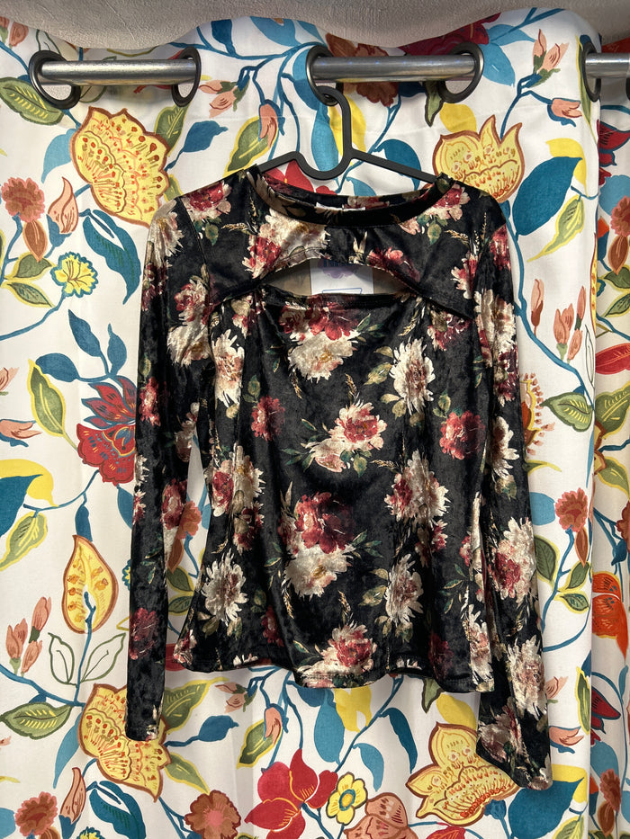Y2k floral velour long sleeve