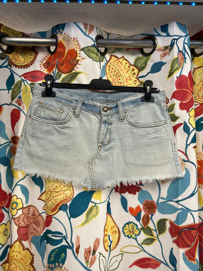 Y2K White denim mini skirt