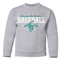 Youth Crewneck - Baseball Outline - Grey